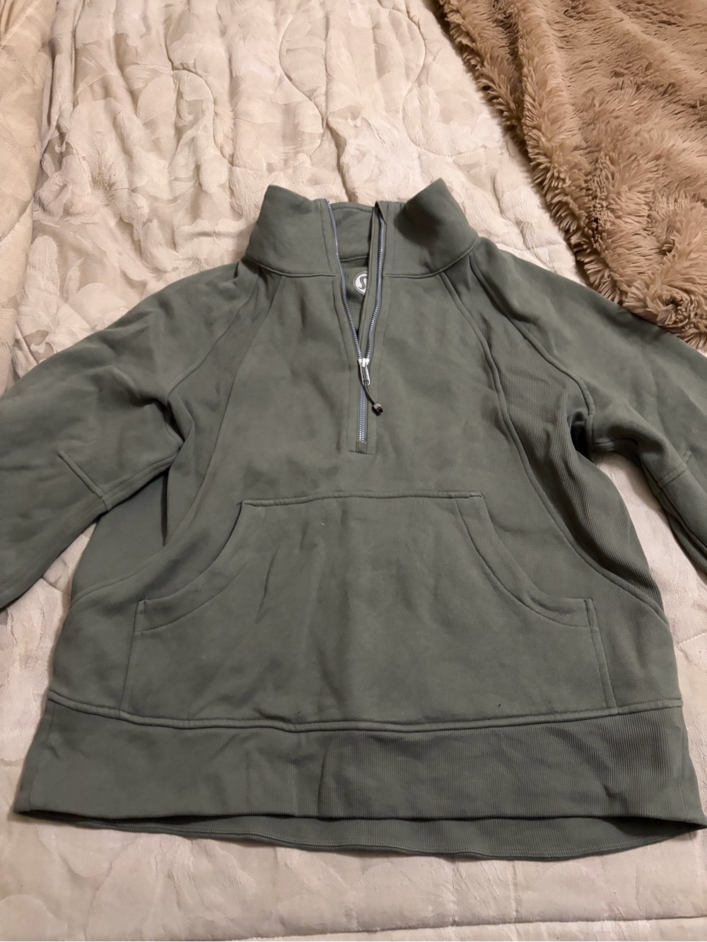 Lululemon Quarter-Zip Pullover Sweatshirt - Sage Green- medium-large